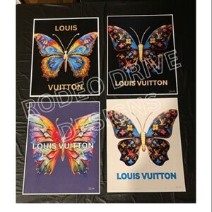 Louis Vuitton Butterfly Art set of 4 Prints 11x14 Vuitton Art $50 Sale
